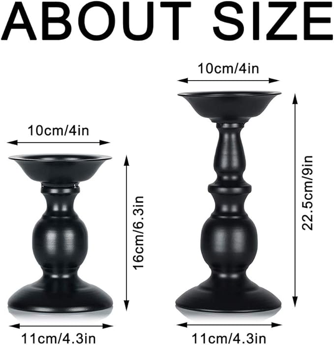 Retro Iron Candle Holder Cylindrical Candle Holder Table Candle Holder for Wedding, Festival and Birthday Candlelight Dinner Decorative Light Home Décor Ornament Wedding Table Ornament (2Pcs)