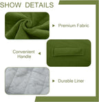 MeMoreCool Square Stuffed Pouf Ottoman Foot Rest, Floor Pouf Foot Stool with Foam Chunk Filling, Soft Stuffed Ottoman Footrest for Living Room, Green