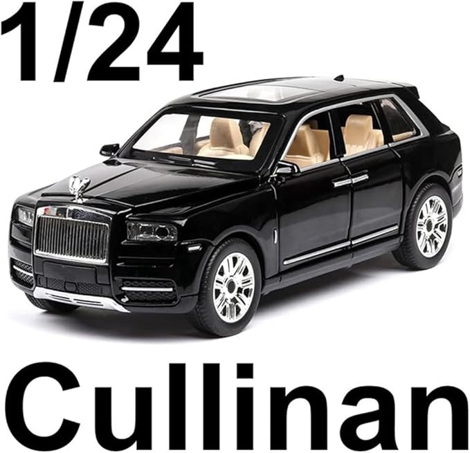 EROCK 1/24 Rolls-Royce Cullinan Model Car, Alloy Die Casting Collectible Pull Back Toy Car with Sound and Light for Kids Boy Girl Birthday Gift