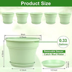 6 Inch Plastic-Flower Pot-for-Indoor Plants, 6 Pack Outdoor Plant Pots with Drainage Holes & Saucers, Resin Garden Pots Planters