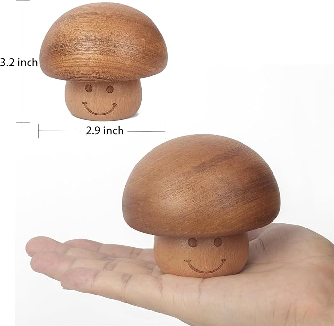 Castle in The Sky Mechanism Music Box Cute mini Mushroom Vintage Wood Carved Musical Gift for Birthday Valentine's Day Christmas Thanksgiving Day