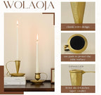 Candle Sticks Holder Decor, Set of 2 Vintage Gold Candle Holders, Modern Decorative Tapered Candlestick Holders Centerpiece for Dining Table Centerpiece, Party Decor