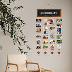 Picture Frames Collage Wall Decor Photo Collage Frame Hanging Photo Display, Felt Letter Board with 340 Letters and 30 Clips, Unique Rustic DIY Photo Frames for Family Best Friends