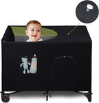 Crib Blackout Cover for Pack N Play - Travel Crib Cover, Breathable Baby Netting Cover/Tent for Indoor or Outdoor Portable Stretchy Blackout Tent, Net Curtains