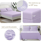 JOLLYVOGUE Full Comforter Set, Ultra-Soft Bed in a Bag Full Size 7 Pieces, Oeko-TEX Certified Bedding Set with Down Alternative Comforter, Sheets, Pillowcases & Shams, Lavender