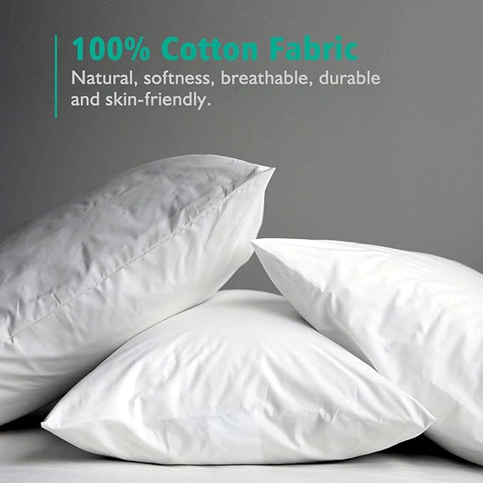 APSMILE Organic 20x20 Feather Down Throw Pillow Inserts Set of 2, 100% Cotton Fabric, Soft Fluffy Square Decorative Pillow Form Core for Sofa, Bed, Couch, Cushion Sham Stuffer