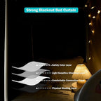 NKM Blackout bunk Bed Curtains with Canopy Bed Frame,bunk Bed Tent for top bunk,Suitable for Single Bed in Student Dorm