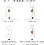 M&SENSE 10.14 oz Large Reed Diffuser | Sea Island CottonScent Oil Diffuser with Sticks |Hotel Collection Non-Toxic Essential Oil |for Bedroom Bathroom Living Room