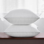 Oubonun 18 x 18 Throw Pillow Inserts, Firm and Fluffy Decorative Square Pillows for Couch Bed Sofa with Soft Cotton Cover White Cushion with Down Alternative Pack of 2