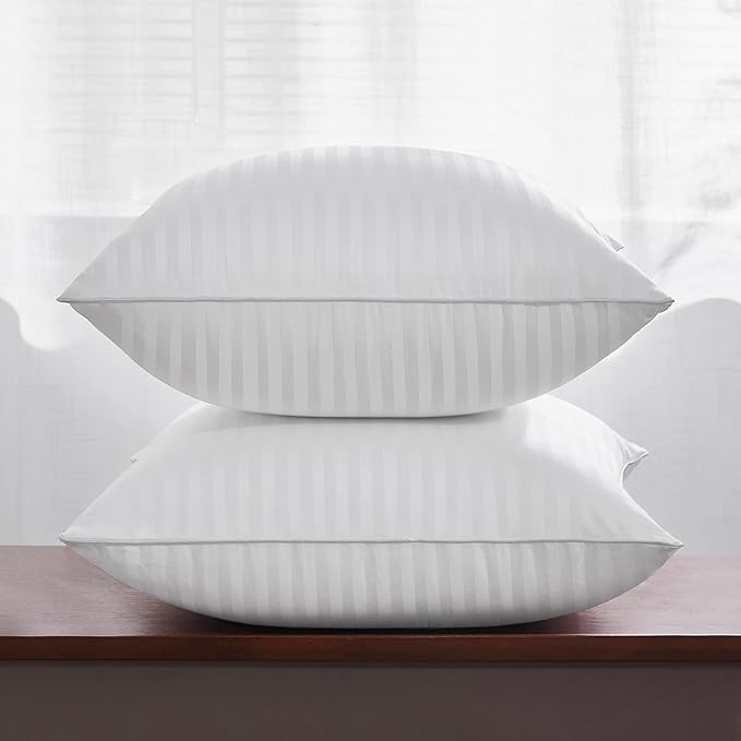 Oubonun 18 x 18 Throw Pillow Inserts, Firm and Fluffy Decorative Square Pillows for Couch Bed Sofa with Soft Cotton Cover White Cushion with Down Alternative Pack of 2