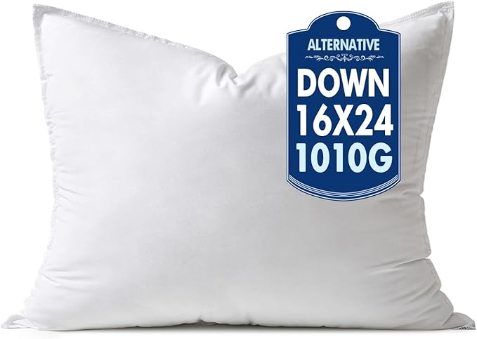 MIULEE 16x24 Down Alternative Pillow Insert Decorative Throw Pillow 16 x 24 Inch Body Bed Sleeping Ultra Soft Fluffy Form for Sofa Couch Bed