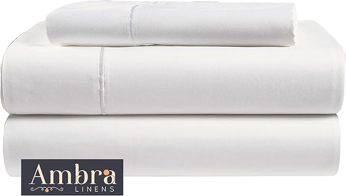 Tencel Sheets 3 Piece for Twin XL Bed - 100% Eucalyptus Lyocell Twin XL Sheets Set - Soft, Cooling & Breathable for Hot Sleepers - 16” Deep Pockets Hotel Quality Bedding Set - White