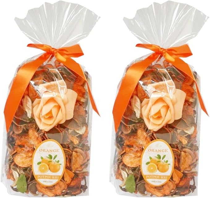 Potpourri Bags,Home Fragrance Sachet Petal,Potpourri Bowl Filler,vase Filler for Families, Weddings, Cars, Coffee Shops, etc Decoration, 2 Bags/10oz (Citrus)
