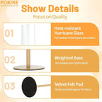 Gold Candle Holders Set of 3 for Glass Taper Candle Holders,Hurricane Candlestick Holder for Wedding, Dinning, Party Decorative, Home Decor, Anniversary，3 Brass