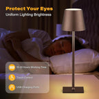 2 Pack Cordless Table Lamps, 3 Colors Stepless Dimming, 5000mAh Rechargeable Battery LED Desk Lamp for Bedroom/Couple Dinner/Desk/Cafe/Dining Room/Terrace