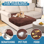 H.VERSAILTEX Velvet Stretch Individual Chaise Cover Sectional Couch Covers for L Shaped Sofa Both Left/Right Furniture Protector Seat Cushion Sofa Cover (1 Piece Chaise Cover, Burnt Brick)