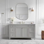 ANDY STAR Brushed Nickel Mirror, 24"x32" Silver Asymmetrical Wall Mirror for Bathroom, Unique Irregular Design with SUS304 Stainless Steel Metal Frame, Ideal for Bathroom, Bedroom, Entryway