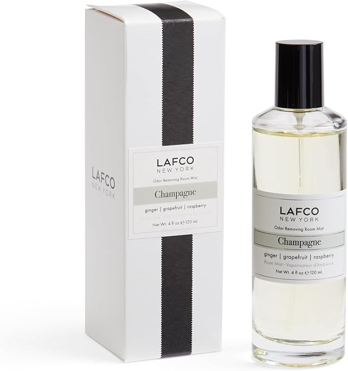 LAFCO New York Odor Removing Room Mist, Champagne - 4 oz - Eliminates Unpleasant Scents & Provides Luxurious Fragrance - Up to 750 Pump Sprays Per Bottle - Made in the USA