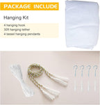 VISATOR Mosquito Net Bed Canopy, 4 Corner Post Canopy Bed Curtains with 4 Hanging Hooks, 30ft Tether and 4 Tassel Hanging Pendants for Full/Queen/King Size