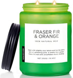 M&SENSE Fir & Orange Large Candle for Home Scented 19.4oz 110 Hour Clean Non Toxic Long Lasting Organic Natural Soy Wax Highly Scented Holiday Candle Gifts for Home Decor