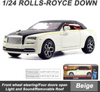 Collectible Toy Car 1/24 Rolls-Royce Dawn Diecast Model Car, Alloy Pull Back Toy Car Vehicles with Light and Sound Exquisite Car Model for Boys Kids Adults Gift