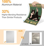 ALKB Bathroom Tuxedo Cat Sign - Remember to Wipe - Cat Lover Gift 8x12 Inch Vintage Metal Sign for Bathroom Decorations