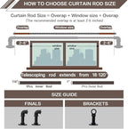 Black Curtain Rods 18 to 120 Inch, Industrial Curtain Rods,Adjustable Length,1 in Diameter Pipe,Wall or Ceiling Mounted,for Bedroom and Living Room(Black 18” to 120”)