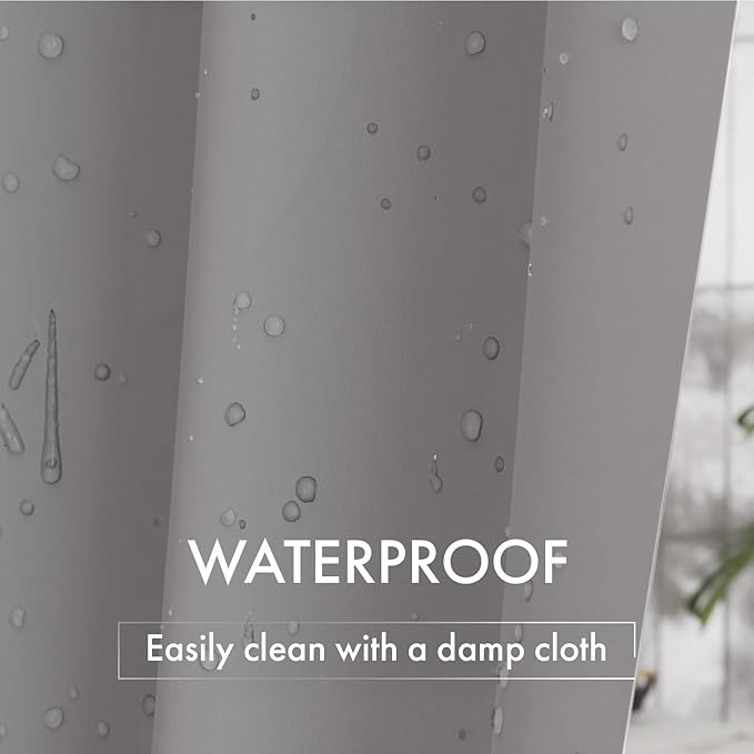 AmazerBath Shower Curtain Liner, 72x78 Grey Shower Curtain Liner, Cute Plastic Shower Curtain Liners, Lightweight Waterproof PEVA Gray Shower Curtains for Bathroom with Magnets and 12 Grommet Holes