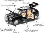 EROCK 1/24 Rolls-Royce Cullinan Model Car, Alloy Die Casting Collectible Pull Back Toy Car with Sound and Light for Kids Boy Girl Birthday Gift