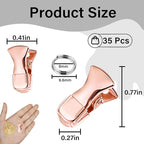 35 Pack Mini Metal Alligator Clips for Crafts Non-Slip Silicone-Coated Retro DIY Badge Small Clips (Glossy Rose Gold)