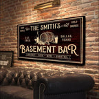 Tailored Canvases Custom Bar Sign - Personalized Basement Bar Decor, Lounge Canvas Wall Art for Man Cave, Kitchen, Pub & Diner, Rustic Home Bar Sign, Ready-to-Hang, Unique Printable Art