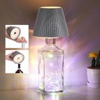 WILIT Wireless Bottle Lamp for Liquor Bottles, 3-Level Brightness Rechargeable Lamp Shades, Night Light for Home Decor, Unique Table Lamp with RGB Lights, Wine Lamp for Bedroom, Gifts for Mom, Gray