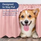 Wrap Around Dust Ruffle Bed Skirt - Baby Pink - King Size Beds w/ 12 Inch Drop - Easy Fit Elastic Strap - Adjustable Pleated Bedskirt w/Brushed Fabric - Wrinkle Free - Women, Men, Kids & Teens