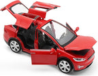Toy Car Model X, Pull Back Car Toys Alloy Vehicles with Lights and Sound 1:32 Scale Model Car (Red)