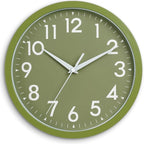 Wall Clock Small Analog 8 Inch Silent Non Ticking Battery Operated Modern Simple Decorative for Kitchen Office Bedroom Bathroom Living Room(Olive Green)