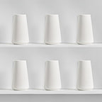 Modern White Small Ceramic Vase Set of 6 for Living Room Bedroom 5.9'' Minimalist Fresh Flower Vases for Home Decor Office Fireplace Centerpieces Nordic Style Gift for Fake Plant 6 Pack