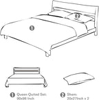 Travan 3-Piece Queen Quilt Sets with Shams Oversized Bedding Bedspread Reversible Soft Coverlet Set, Queen Size