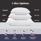 puredown Goose Feather Pillows, 100% Cotton Cover White Bed Pillows King Size Set of 2, Hotel Collection for Bedroom Sleeping (20 x 36, 2 Pack)