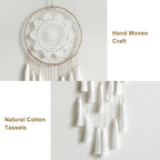 Artilady Macrame Dream Catchers for Bedroom - Tassel Wall Hanging Handmade Dreamcatchers Home Decor with Tassel Feather Ornament Craft Blessing Gift