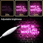 WLHOPE What If It All Works Out Neon Sign Pink Neon Signs for Wall Decor Dimmable Neon Lights LED Sign for Bedroom,Living Room,Bar,Party,Christmas,Birthday Gift