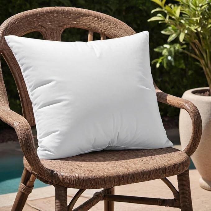 24 x 24 Throw Pillow Inserts, Outdoor Pillows Water-Resistant, Square Form Cushion Stuffer for Garden, Bench, Patio, Lightweight Soft Fillers for Sofa, Bed, and Home Décor