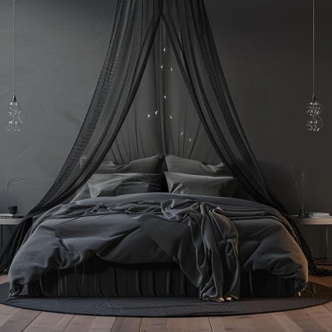 Mosquito Net Bed Canopy for Girls,King Canopy Bed Curtains Full Queen Size from Ceiling,Dome Mosquito Netting Bed Tent Twin Girls Princess Canopy Bed White Decor for Baby Crib,Kid Bed and Adult Beds