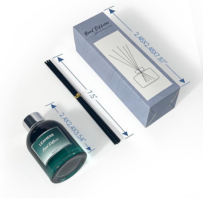 Reed Diffuser Sets, 4oz (120mL)- White Tea Reed Diffuser Oils, with 5 Reed Sticks, Home Fragrance Reed Diffuser for Bathroom Shelf Decoration.