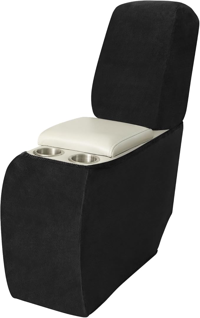 Arfntevss Sectional Recliner Couch Covers Velvet Corner Sectional Sofa Cover for Reclining Couch Stretch Soft L Shape Recliner Slipcover Washable Middle Console Protector (1 Console Cover, Black)