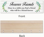Forever Friends Hanging Photo Display Board with 16 Clips 5 Strings,Rustic Style Picture Collage Frames Wall Decor Wood Hanging for Home Dorm Décor,Housewarming Gifts for Friends Besties