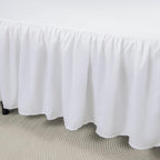 Bed Skirt Queen Size Ruffled Bed Skirt with Split Corners, 22 Inch Drop Dust Ruffle Bed Skirt with Platform, White, Queen - 22" Drop