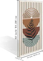 IARTTOP Large Abstract Geometric Wood Boho Wall Art Boho Wall Decor Set Mid Century Modern Wooden Wall Decor Bohemian Wall Art For Bedroom Living Room Office 16"x32"