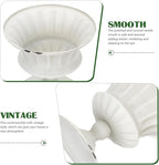 Urn Planter Antique Column Plant Pot Shabby Chic Metal Vase Pillar Plant Container Wedding Centerpieces Vases for Front Porch Decor White White Planter