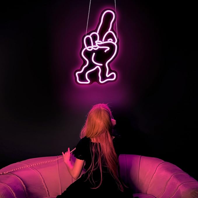 Finger Neon Sign Led Neon Lights Neon Signs for Wall Decor Light Up Sign for Birthday Party Club Gift