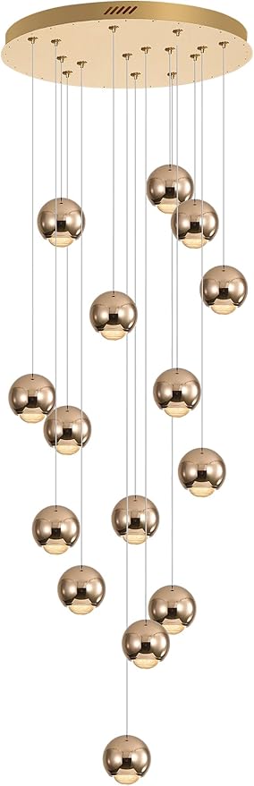 Staircase Chandelier Crystal Ceiling Lights Large Chandeliers for High Ceilings Crystal Raindrop Chandelier High Ceiling Light for Living Room Stair Entryway Hallway Foyer